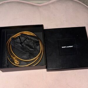 Rare Saint Laurent Gold-Tone Coiled Snake Belt